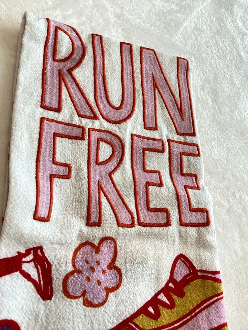 🏃‍♀️Anthropologie Embroidered Dish Towels New Running Amuse La Bouche Runner